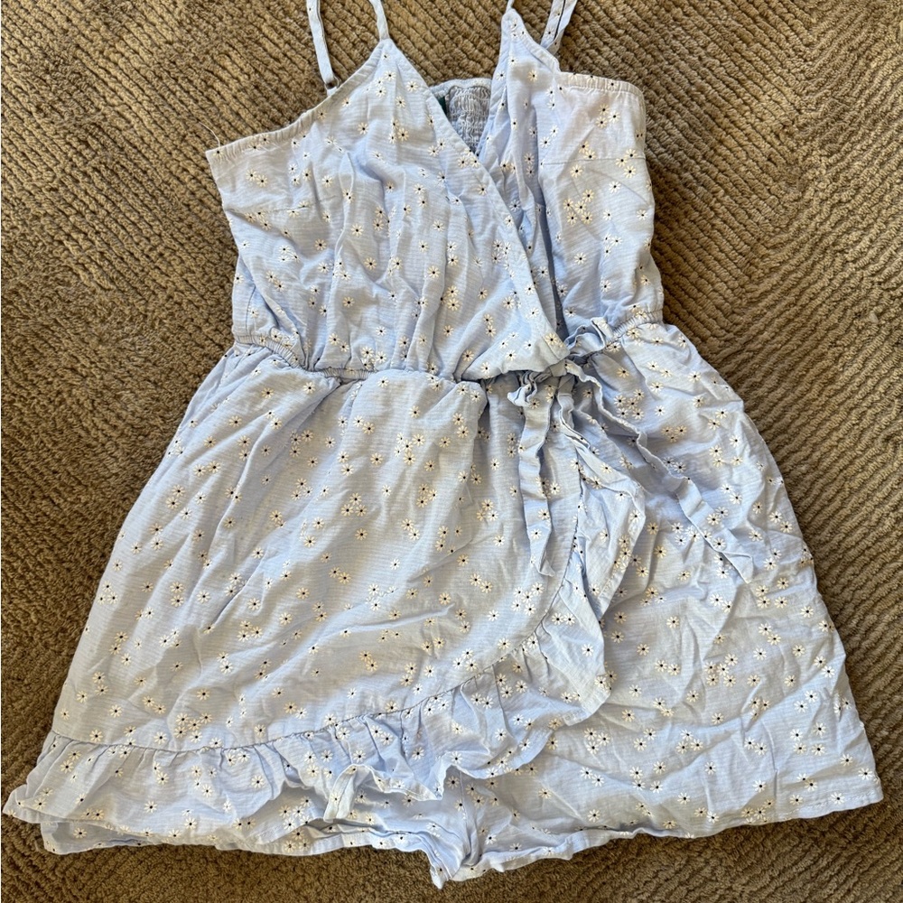 Wild Fable Light Blue Floral Romper